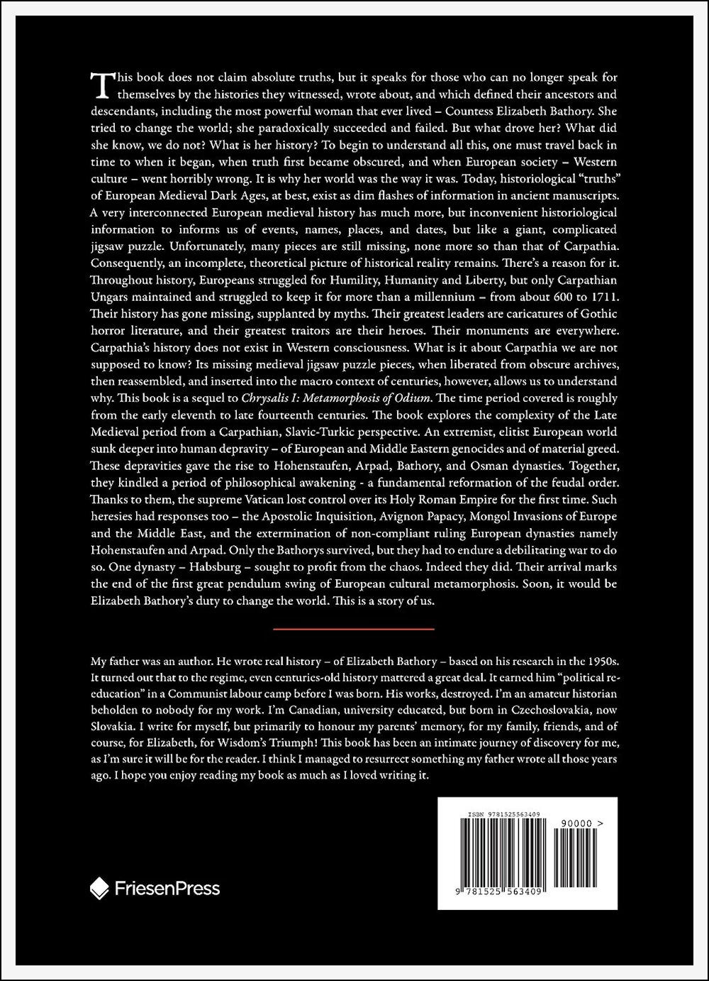 Chrysalis II: Carpathian Liberty - Back Cover